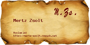 Mertz Zsolt névjegykártya